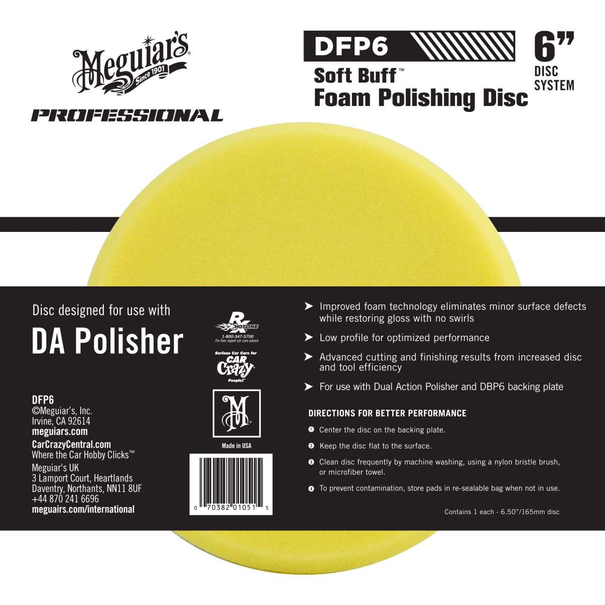  Meguiar's Soft Buff Foam Polishing Disc 6"