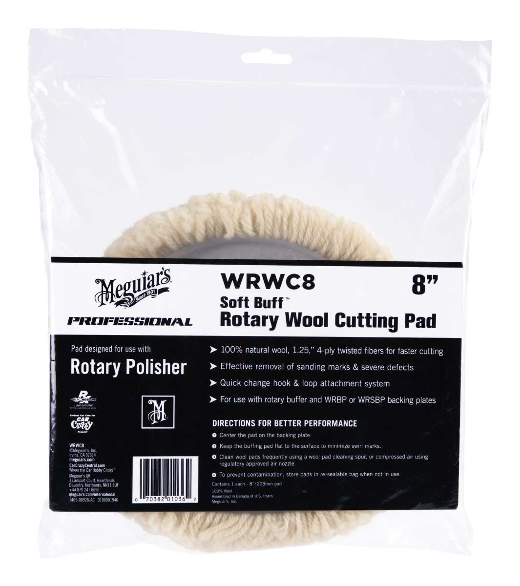  Meguiar's Soft Buff Rotary Wool Cutting Pad
