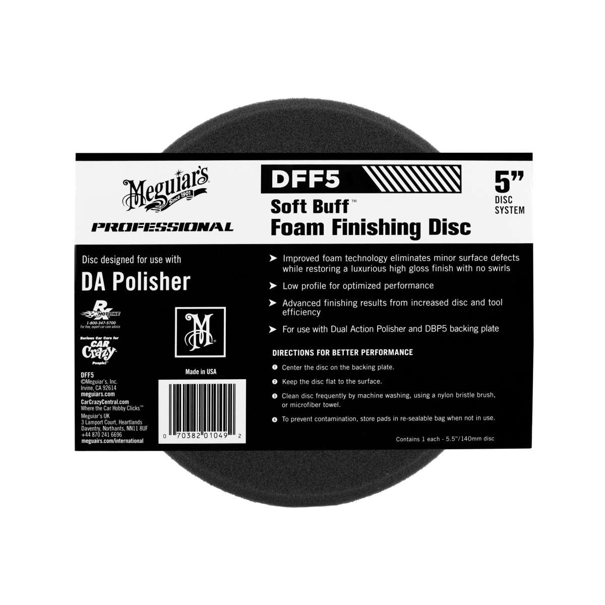  Meguiar's Soft Buff Foam Finishing Disc 5"