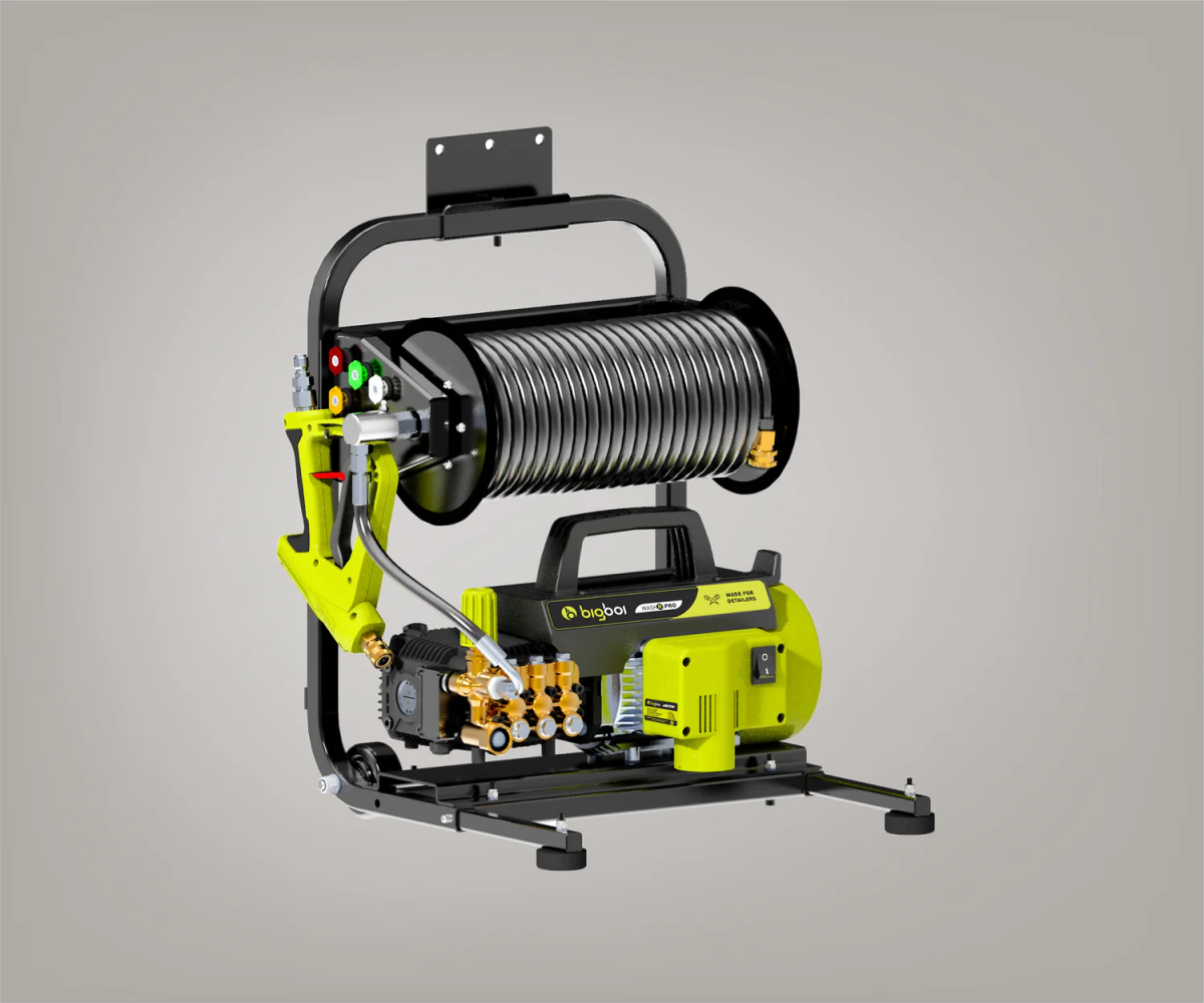  Bigboi Wall Mount 2 in 1 Wheelbase & Reel for Hose