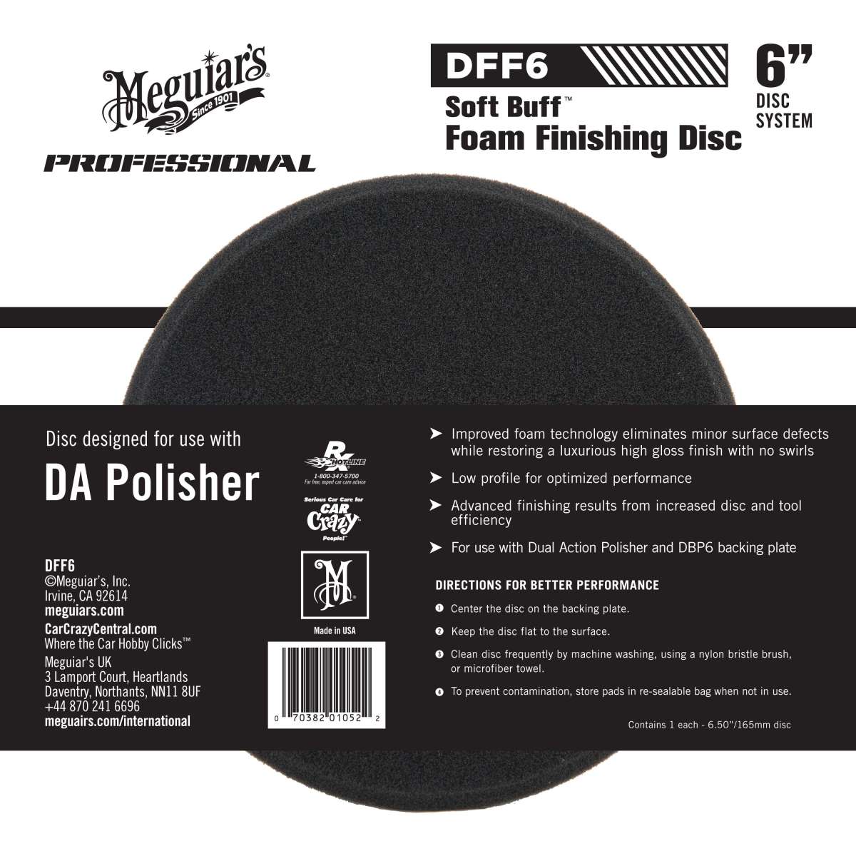  Meguiar's Soft Buff Foam Finishing Disc 6"