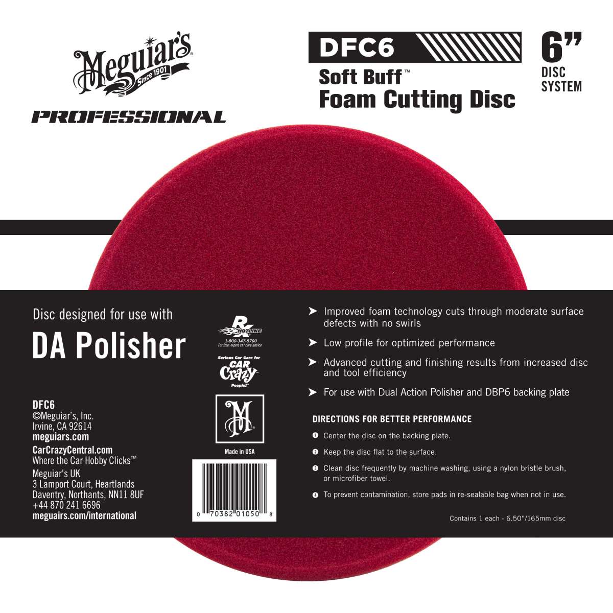  Meguiar's Soft Buff Foam Cutting Disc 6"