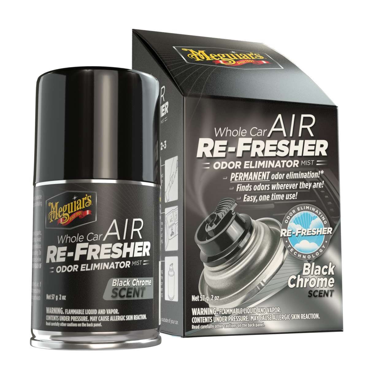  Meguiar's Whole Car Air Re-Fresher Odor Eliminator - Black Chrome