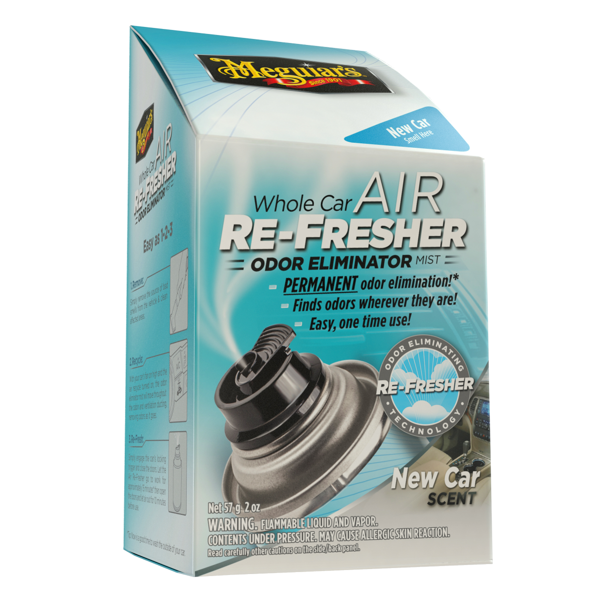  Meguiar's Whole Car Air Re-Fresher Odor Eliminator - New Car Scent